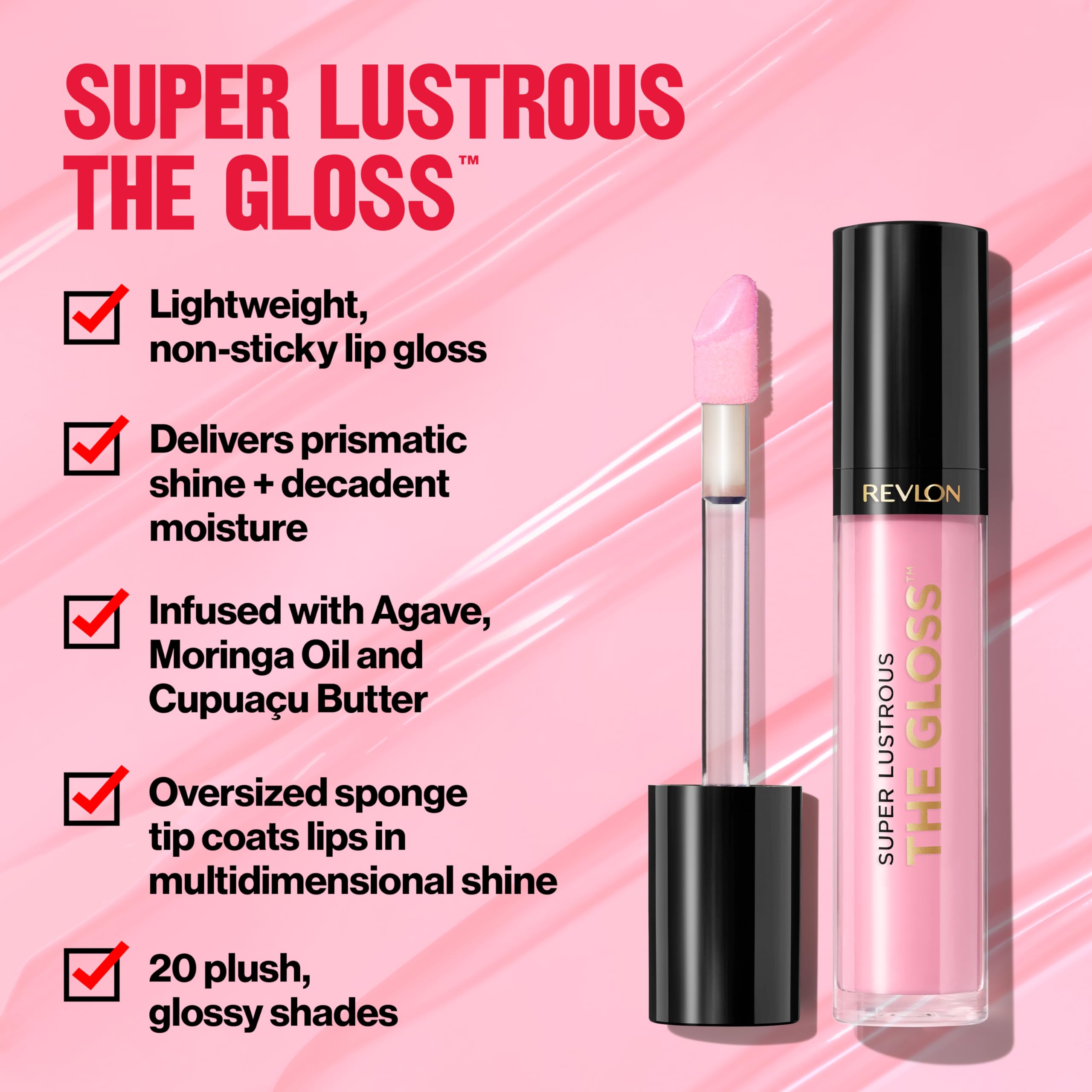 REVLON brillo labial Crystal Clear textura ligera para comodidad diaria.