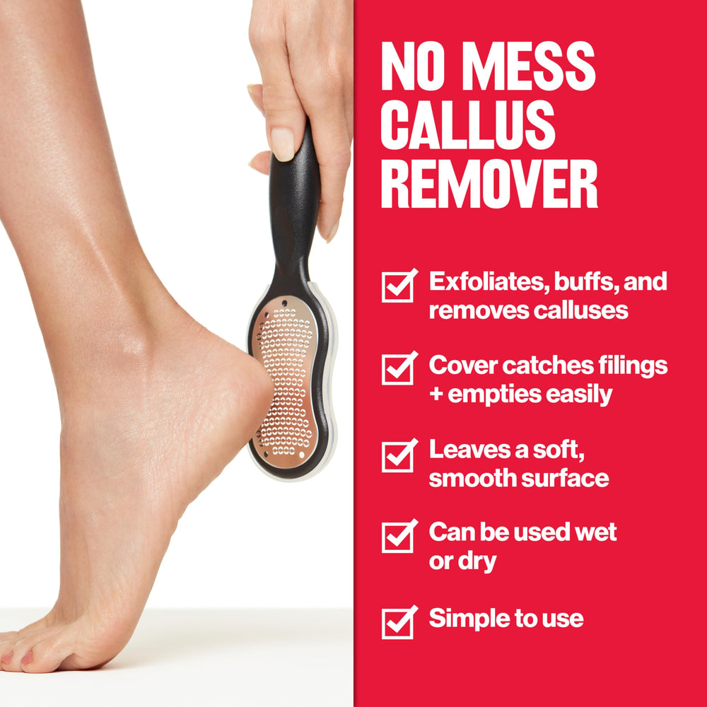 Revlon Callus Remover catcher demonstrates mess-free collection