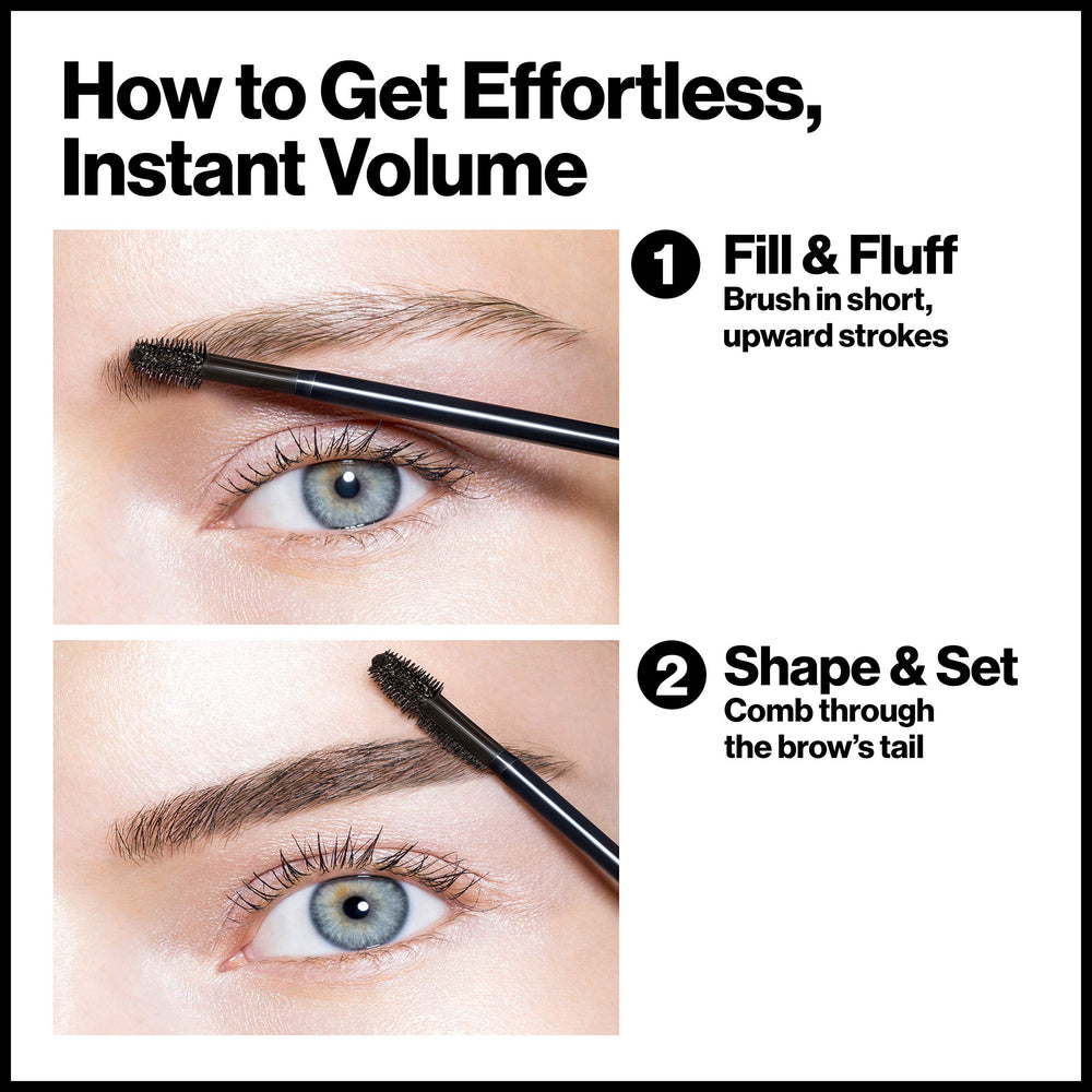 REVLON ColorStay textura gel con fibras para mayor densidad.