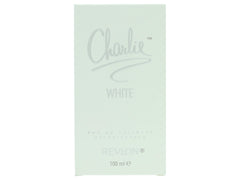 Charlie White packaging shown beside flowers for a feminine, refreshing scent.
