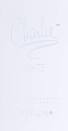 Close-up of REVLON Charlie White spray nozzle highlighting light, aquatic fragrance.