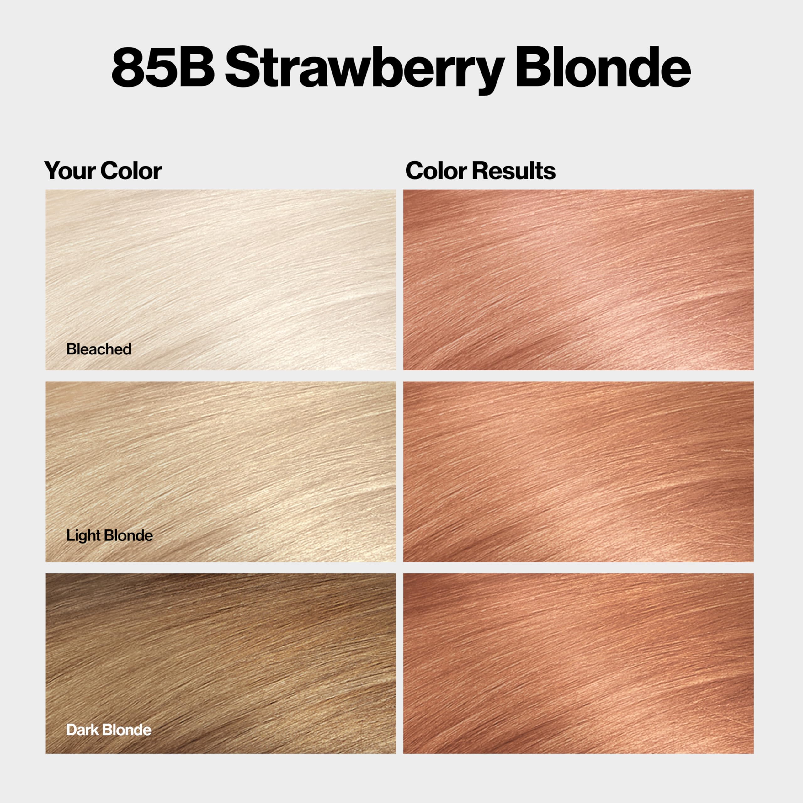 Revlon ColorSilk 85B Strawberry Blonde box highlights shade available