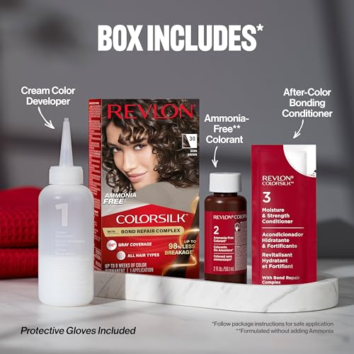 Revlon ColorSilk ammonia-free label underscores gentle formula for sensitive scalps