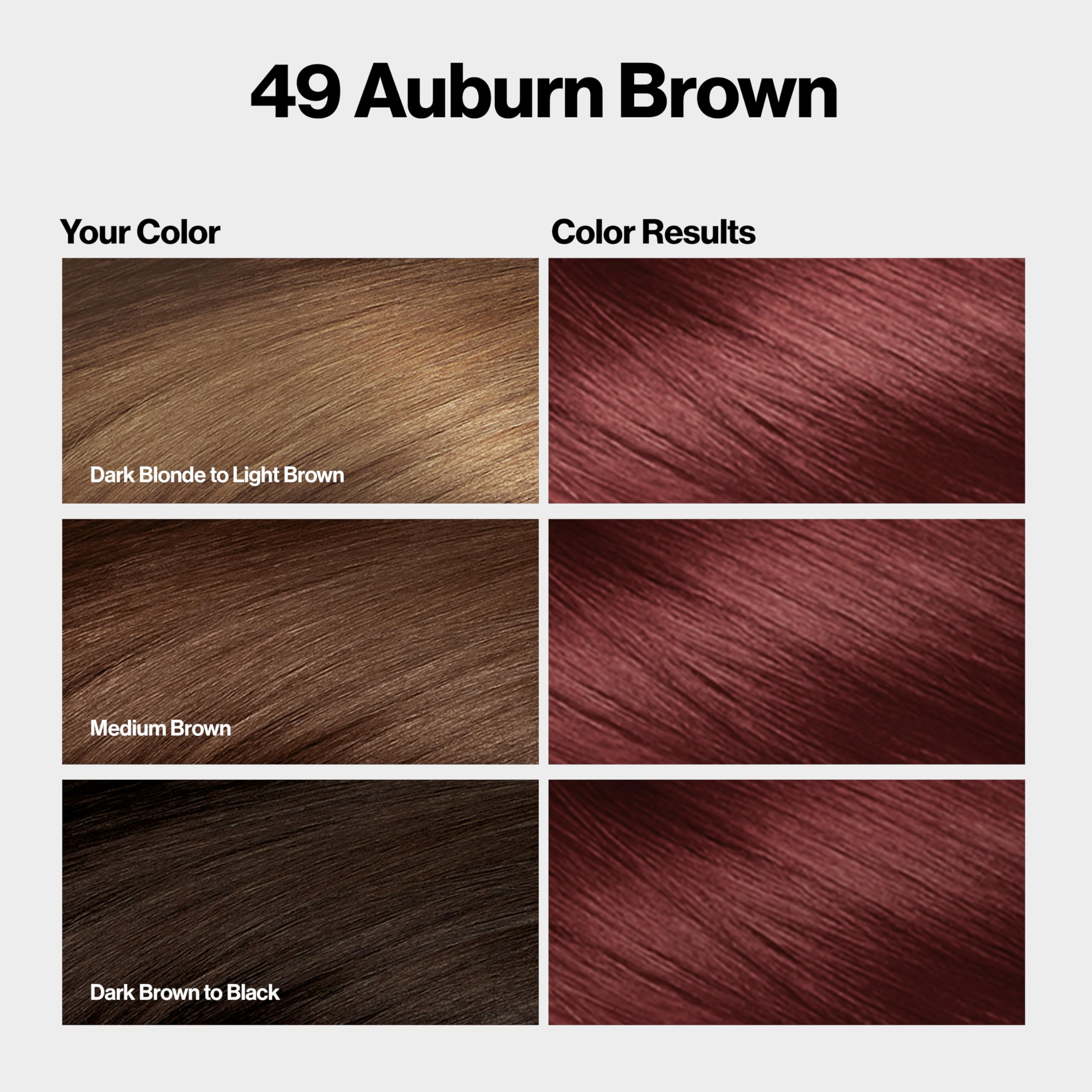 Revlon ColorSilk Auburn Brown application steps for home coloring.