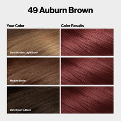 Revlon ColorSilk Auburn Brown application steps for home coloring.