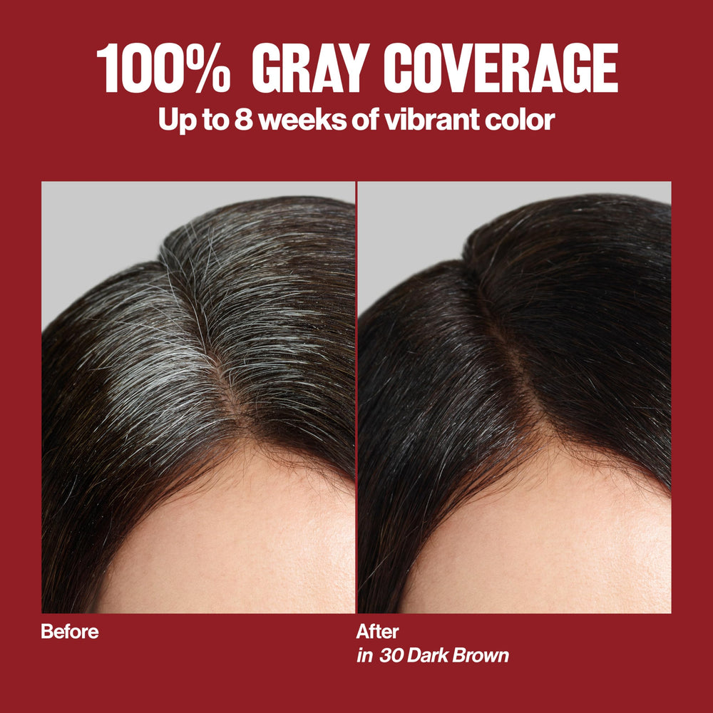 Revlon ColorSilk Auburn Brown color swatch showing rich shade.