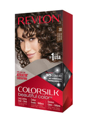 Revlon Colorsilk Beautiful Color kit for at-home color and gray coverage.