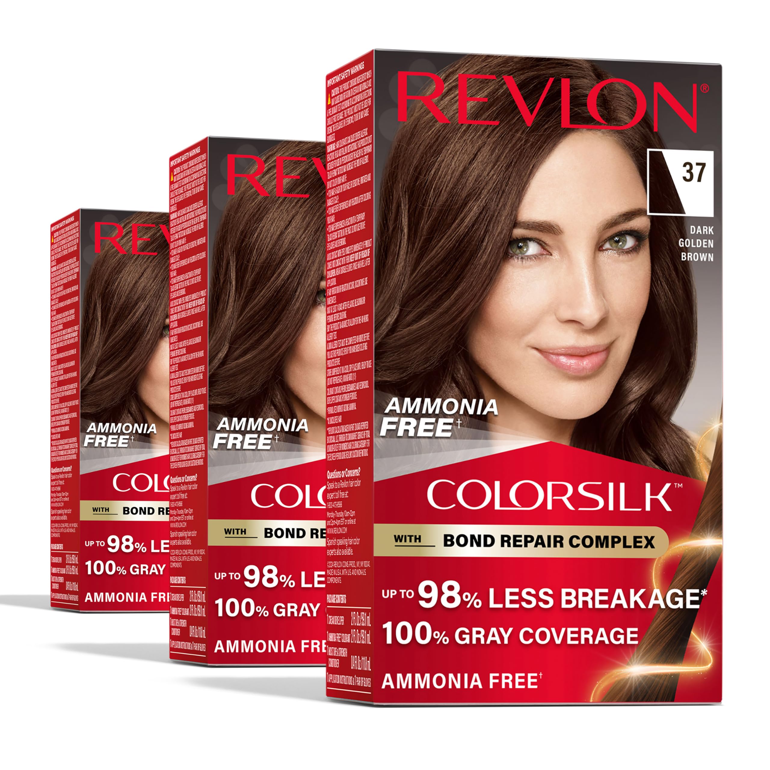REVLON ColorSilk bottle pour reveals no-drip formula for easy application.