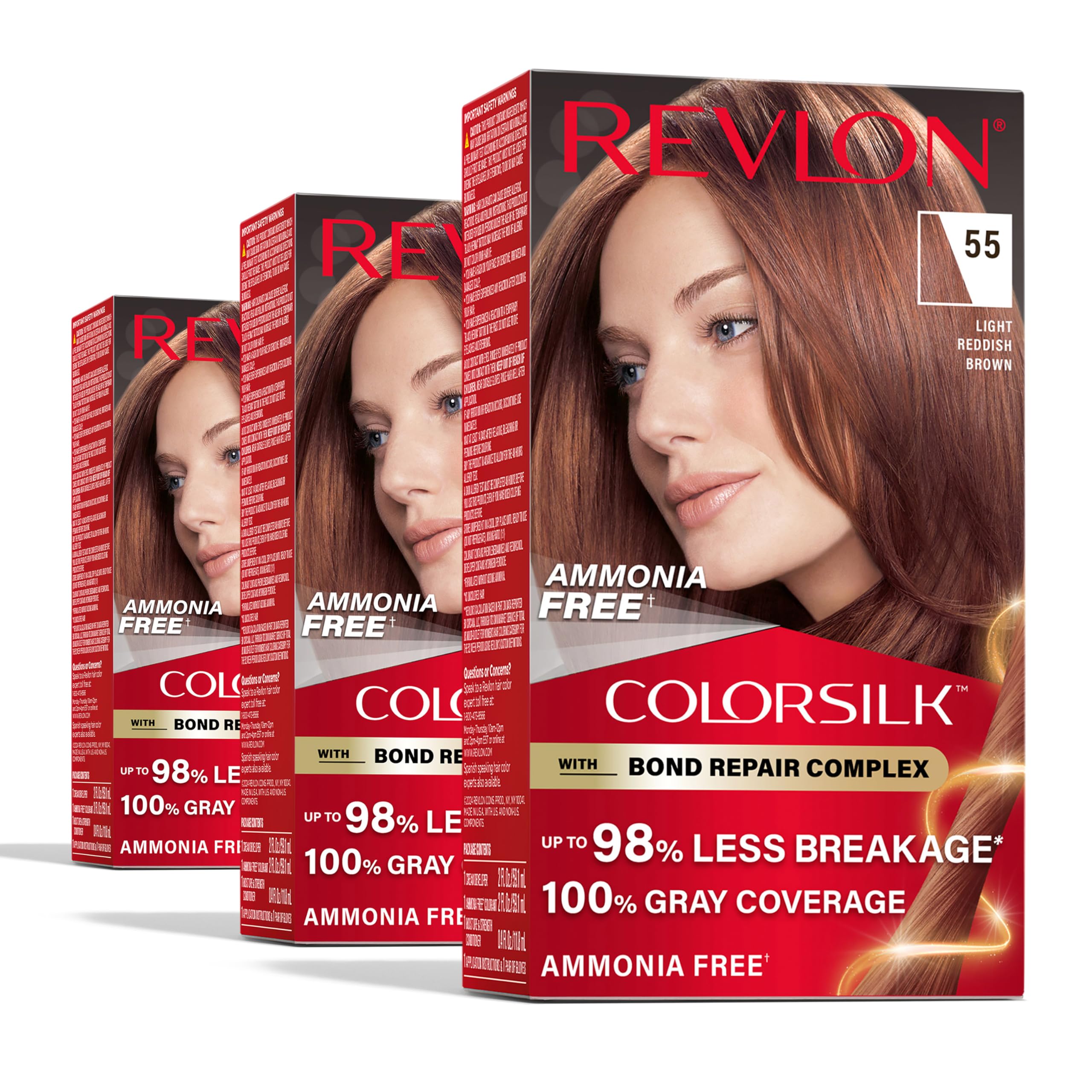 REVLON ColorSilk bond repair bottle showing guidance for long-lasting color