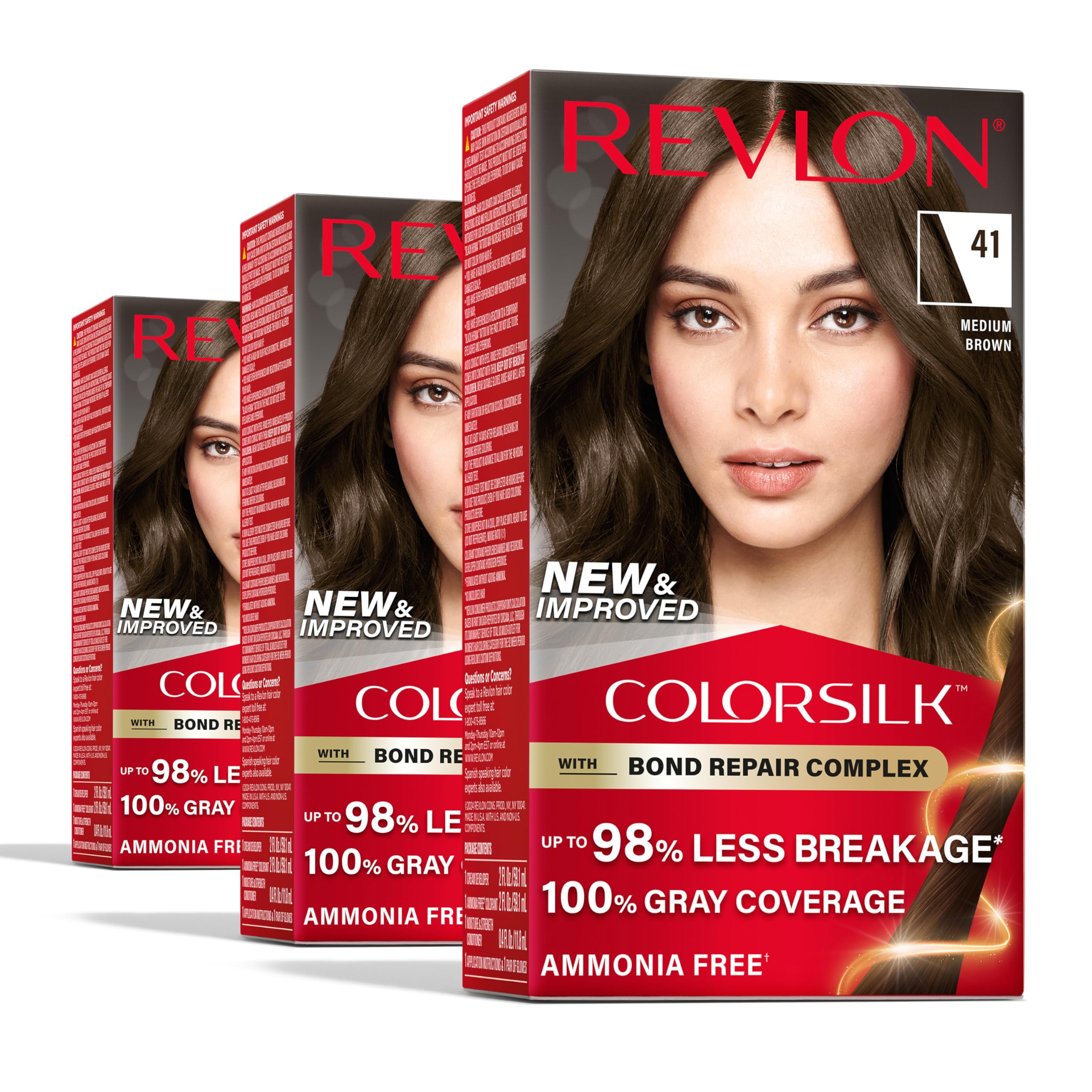 Revlon ColorSilk bond repair box for at-home color with protection.