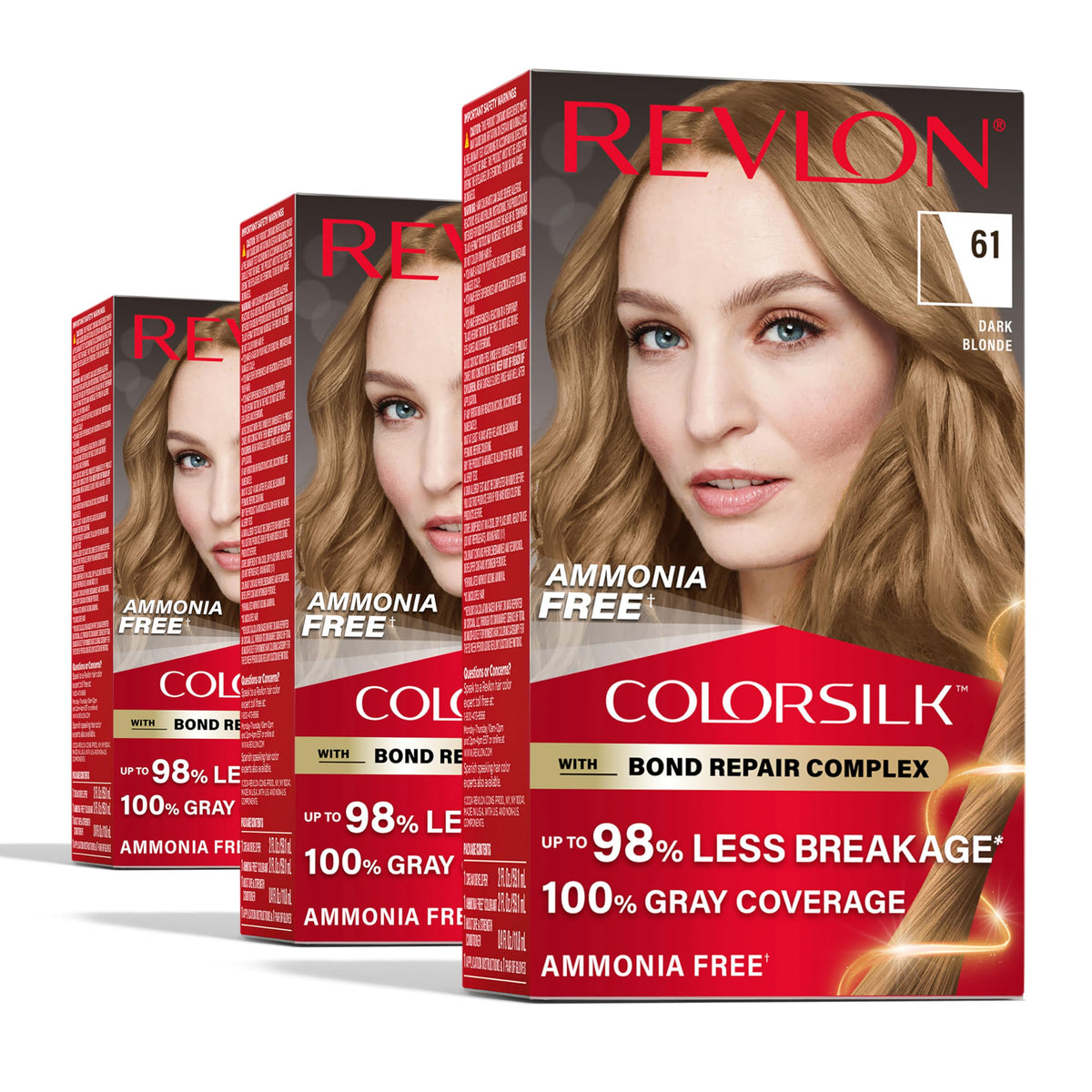 Revlon ColorSilk bond repair packaging communicates repair and color benefits.