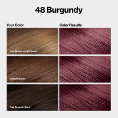 Revlon ColorSilk Burgundy color swatches displaying rich shade.