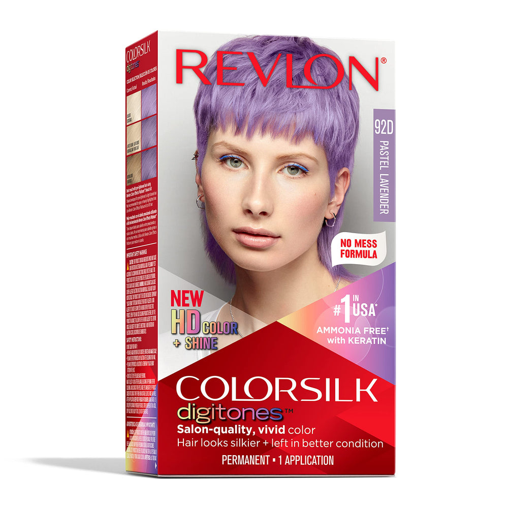 Revlon ColorSilk Digitones pastel lavender box for home color with vivid shade options