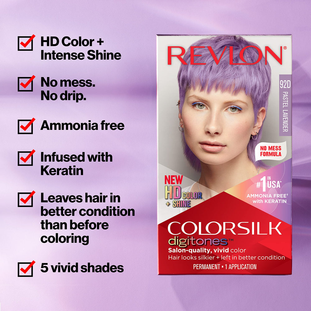 Revlon ColorSilk Digitones pastel lavender developer bottle for easy, mess-free application