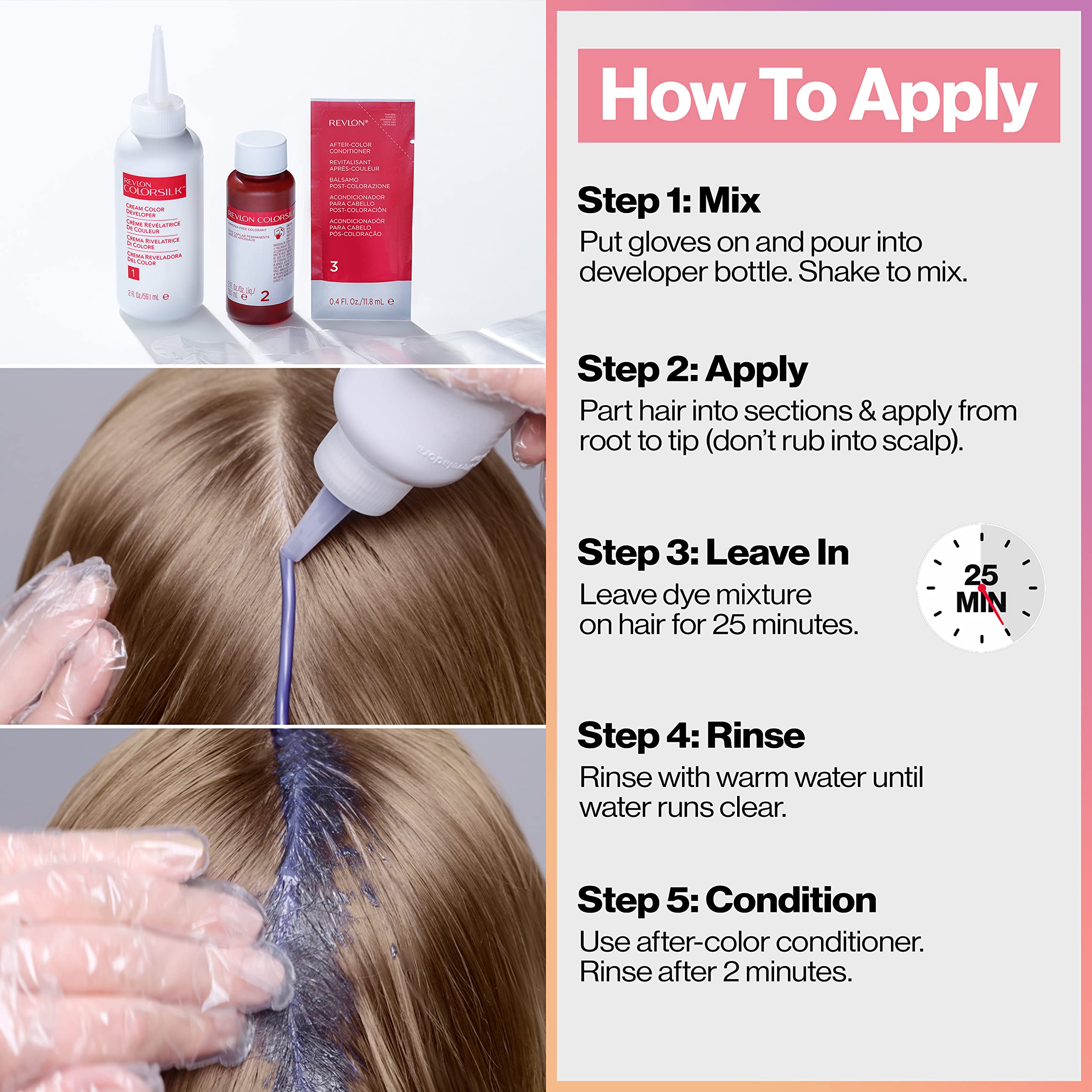 Revlon ColorSilk Digitones pastel lavender keratin-boost formula supports color processing