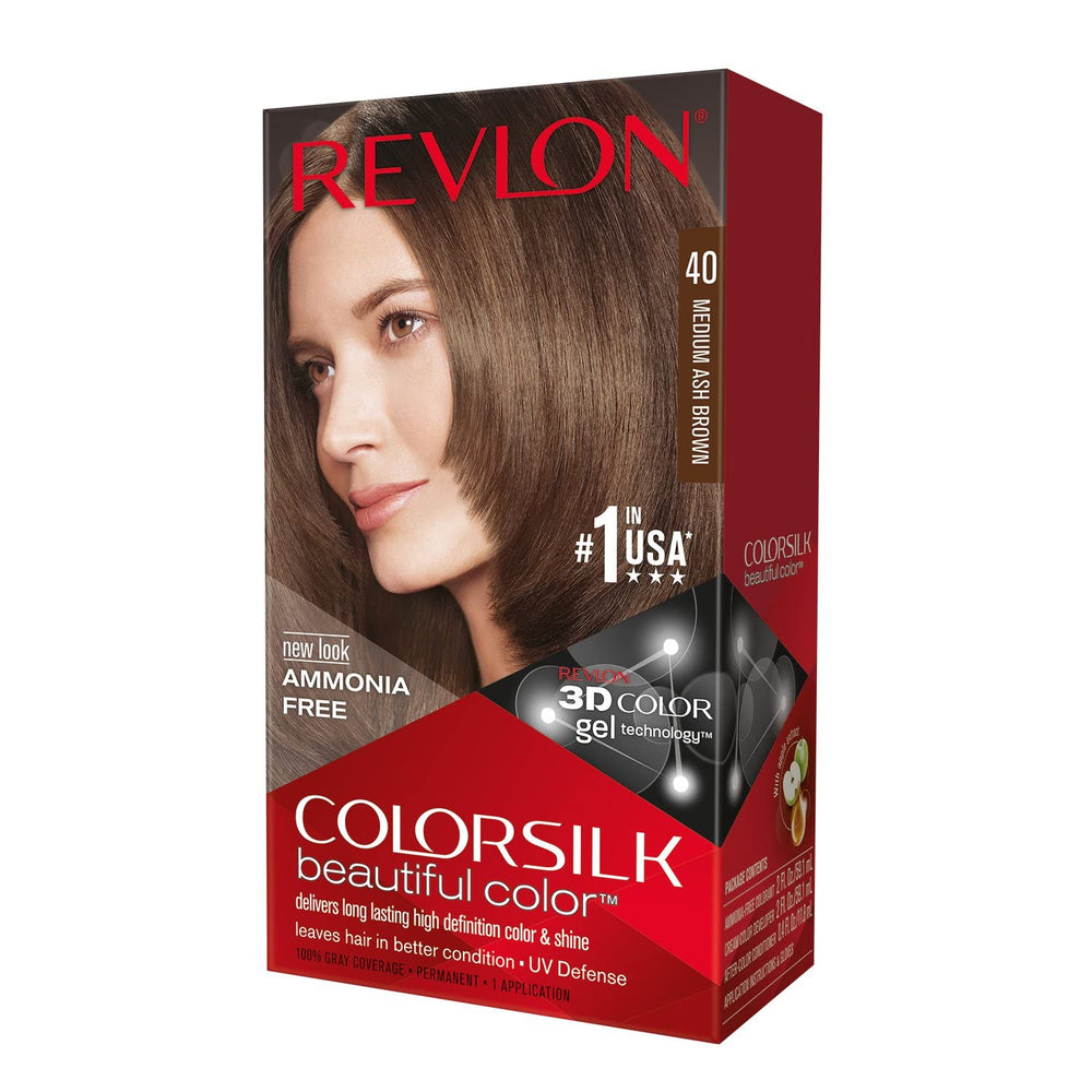 Revlon ColorSilk 3-pack box for at-home hair coloring