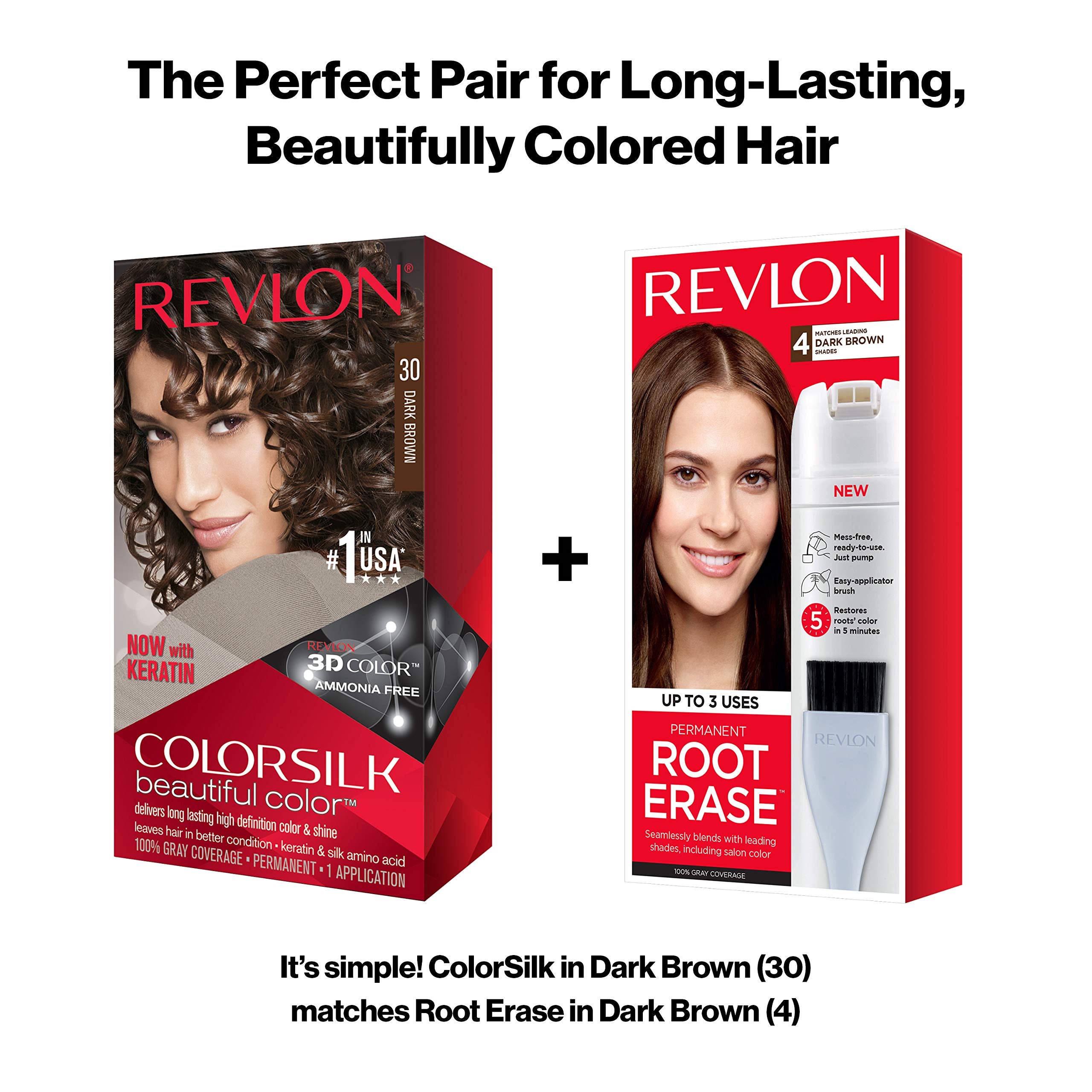 Revlon Colorsilk natural-looking shades including brown in collection.