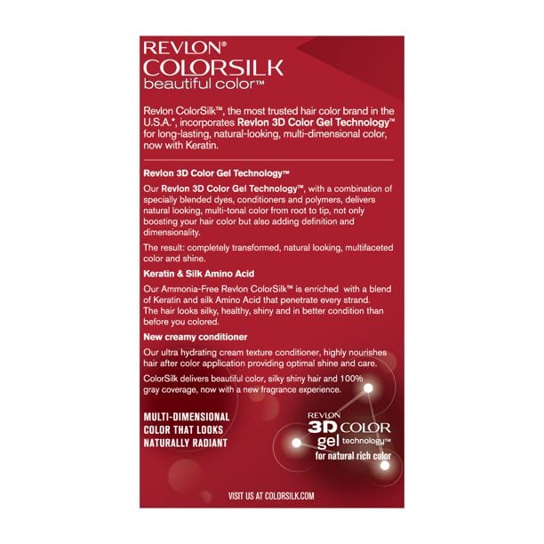 Revlon Colorsilk rich shine and silky finish hair after color