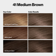 Revlon ColorSilk shade 41 Medium Brown swatch showing rich color.