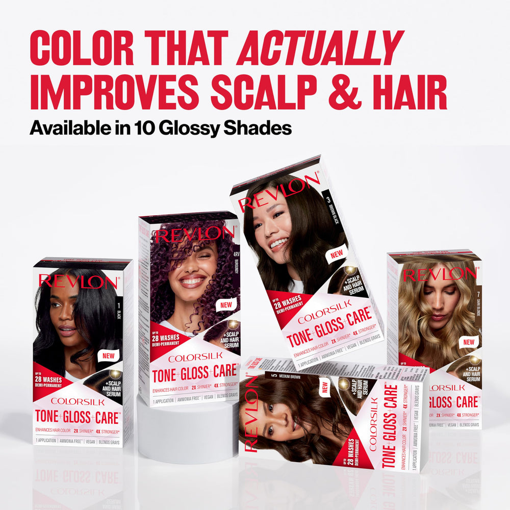REVLON ColorSilk Tone + Gloss application brush in action