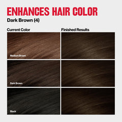 Revlon ColorSilk Tone + Gloss + Care application scene shows even color distribution.
