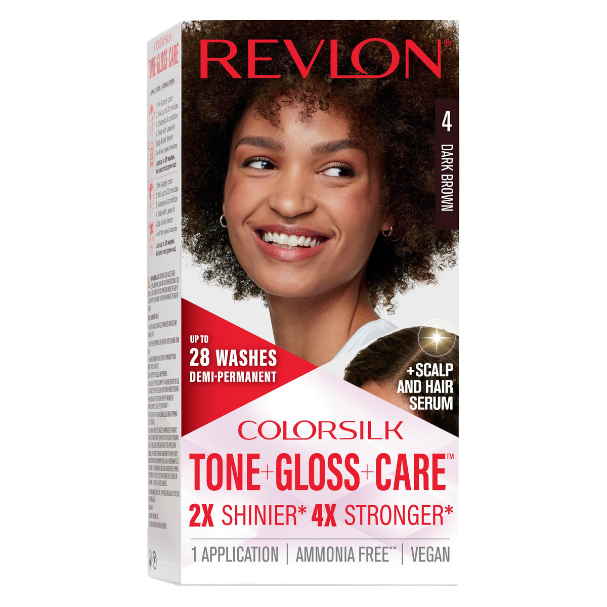 Revlon ColorSilk Tone + Gloss + Care main bottle for glossy, multi-dimensional color.