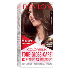REVLON ColorSilk Tone + Gloss color result with a glossy finish