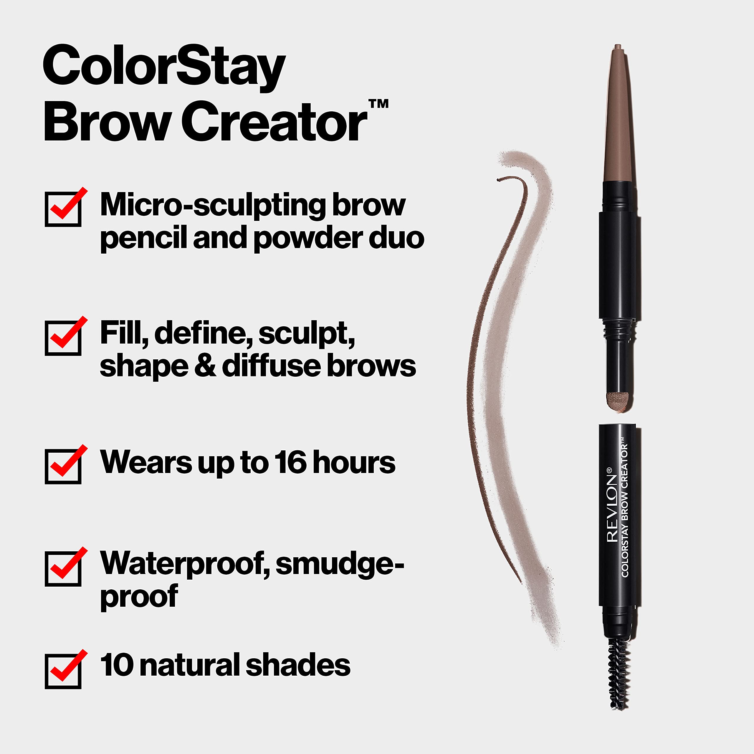 Revlon ColorStay Brow Creator spoolie brush blends color and shapes brows.