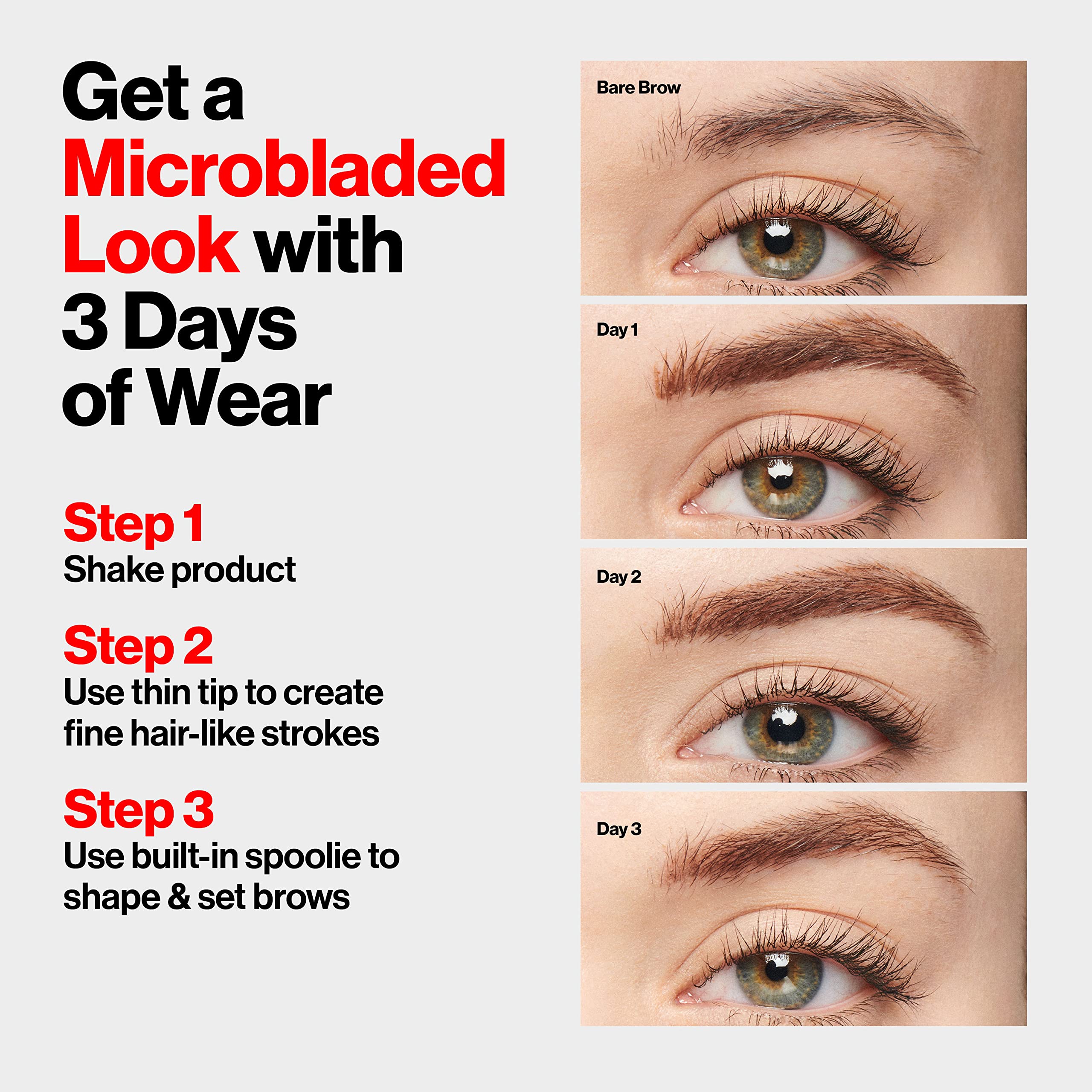 REVLON ColorStay duración de tres días para cejas impecables.
