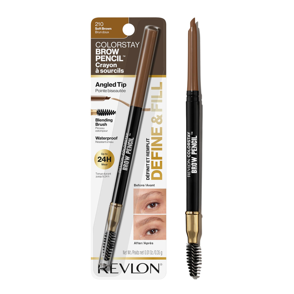 Revlon ColorStay Eyebrow Pencil built-in spoolie blends color naturally.