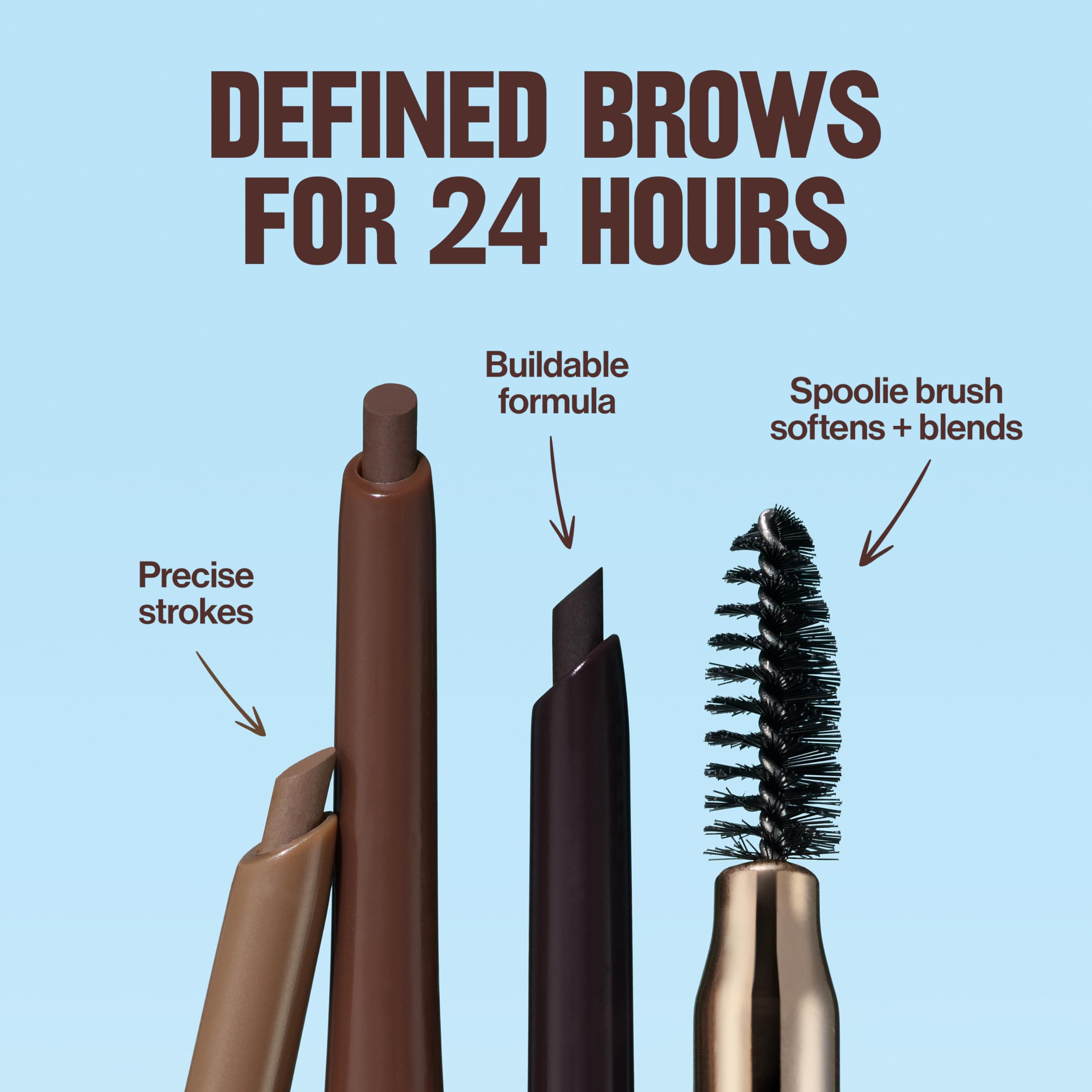 Revlon ColorStay Eyebrow Pencil hair-like strokes create natural fullness.