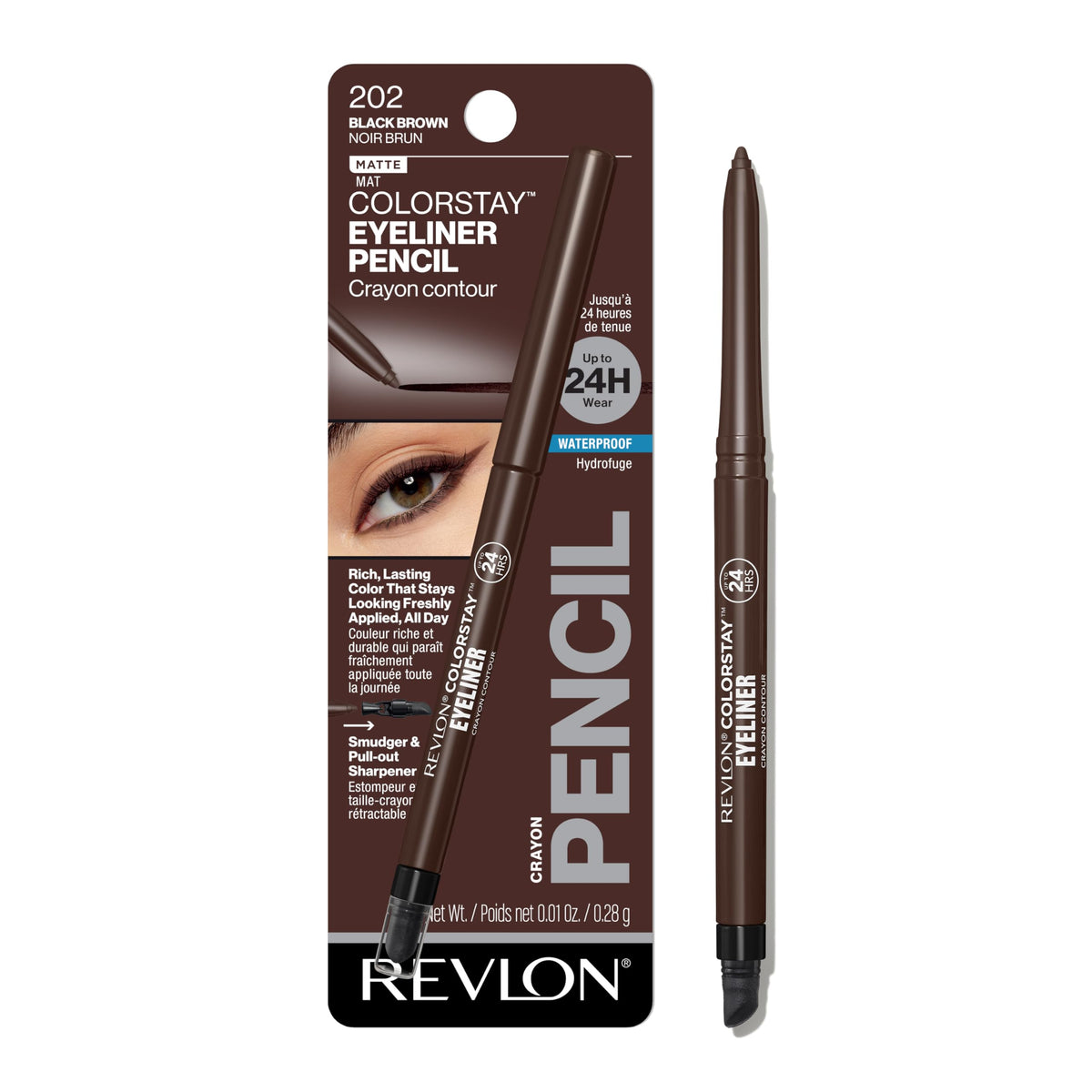 Revlon ColorStay Eyeliner aplica suave para delineado preciso.
