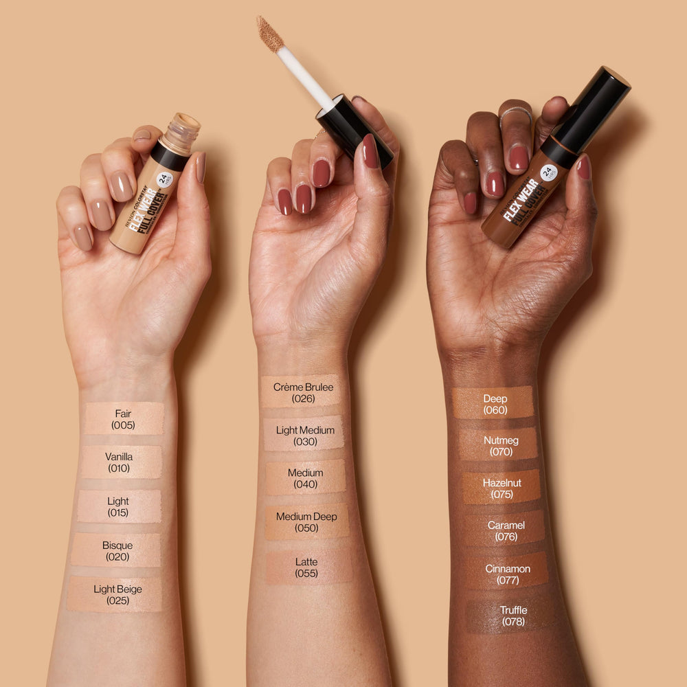 Revlon ColorStay Flex Wear transfer-resistant test on fabric.