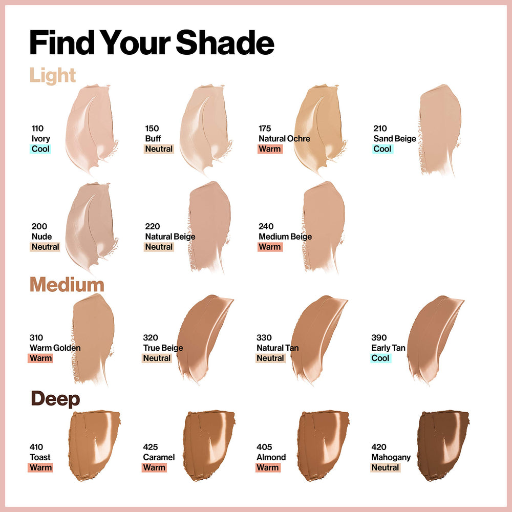 Revlon ColorStay Full Cover swatches for Natural Tan 330 shade compatibility