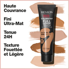 Revlon ColorStay full-coverage foundation tube demonstrates smooth application and transfer-proof wear.