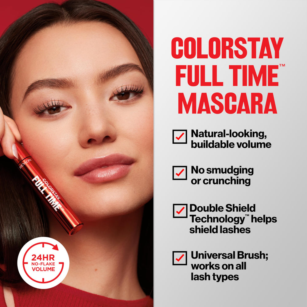 REVLON ColorStay Máscara de uso prolongado ofrece 24 horas de duración sin manchas.