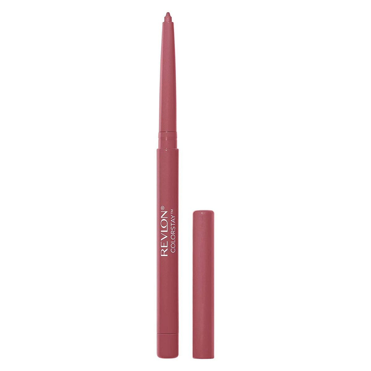 Lápiz contorno labial Revlon ColorStay en tono Mink con empaque compacto para viajes.