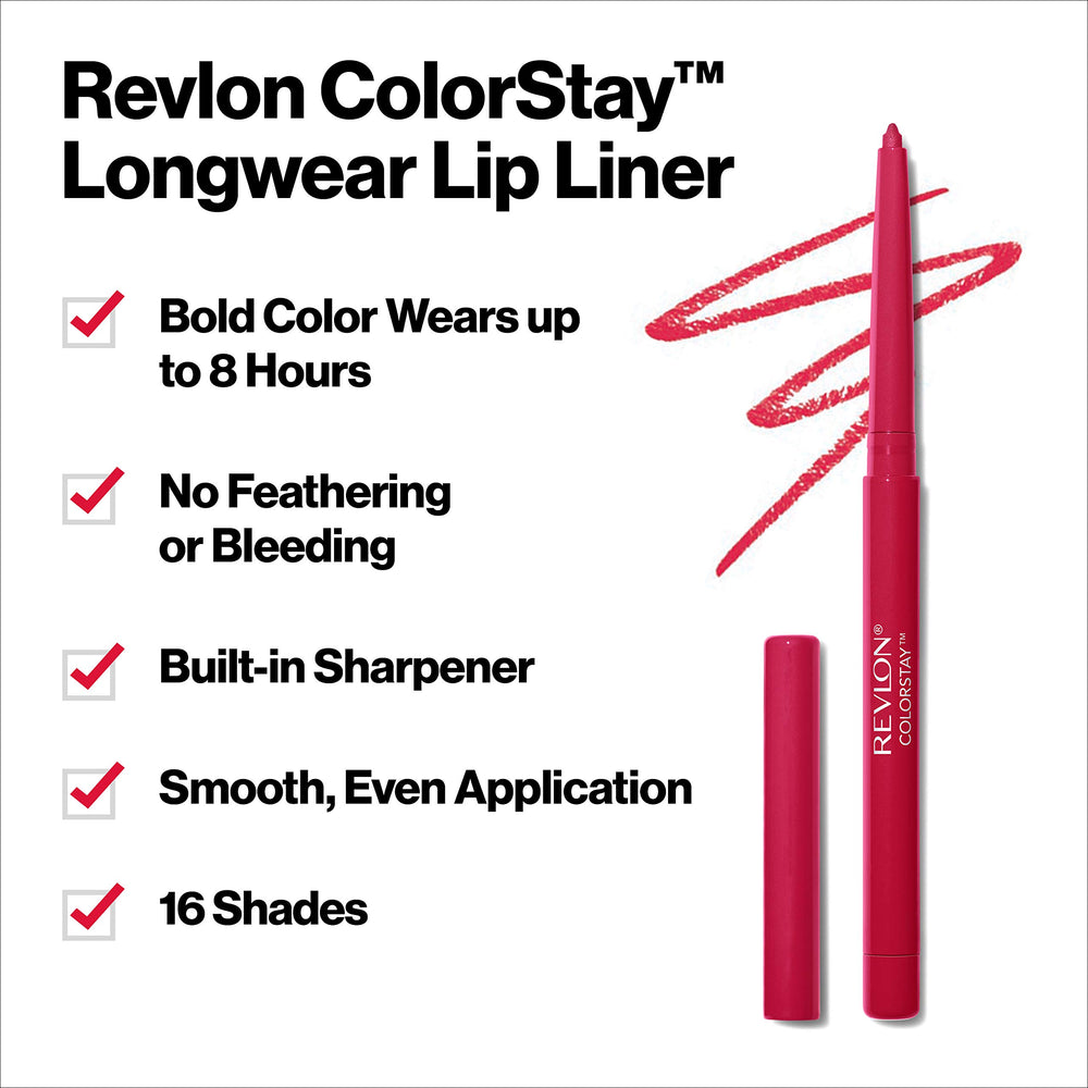 Lápiz contorno con afilador incorporado de Revlon ColorStay para retoques rápidos.
