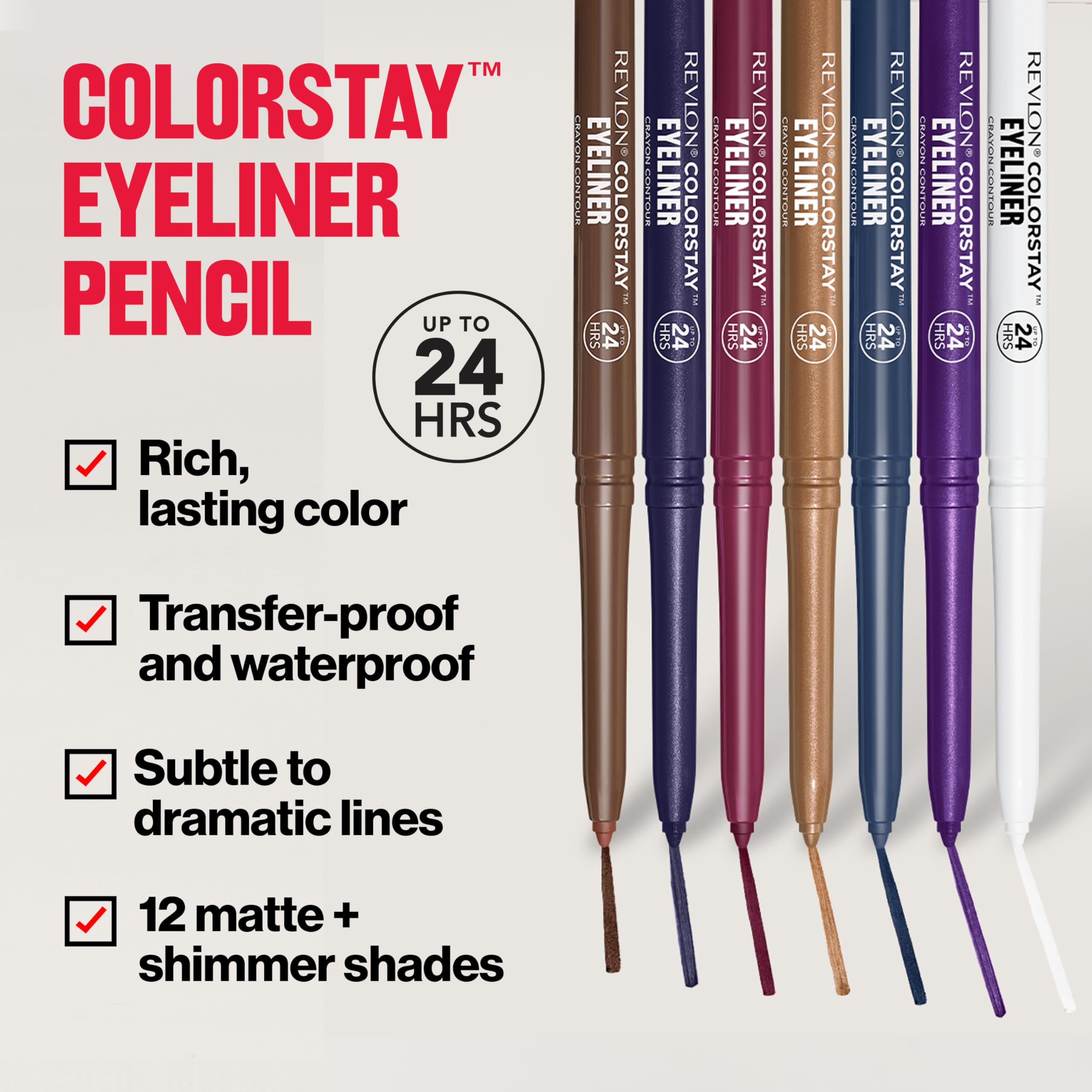 Delineado de REVLON ColorStay con duración de 24 horas para una mirada estable.