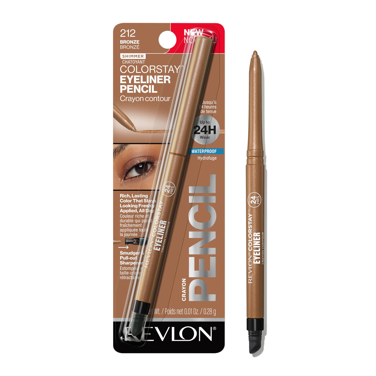 REVLON ColorStay Lapiz Delineador Impermeable con punta afilada para precisión.