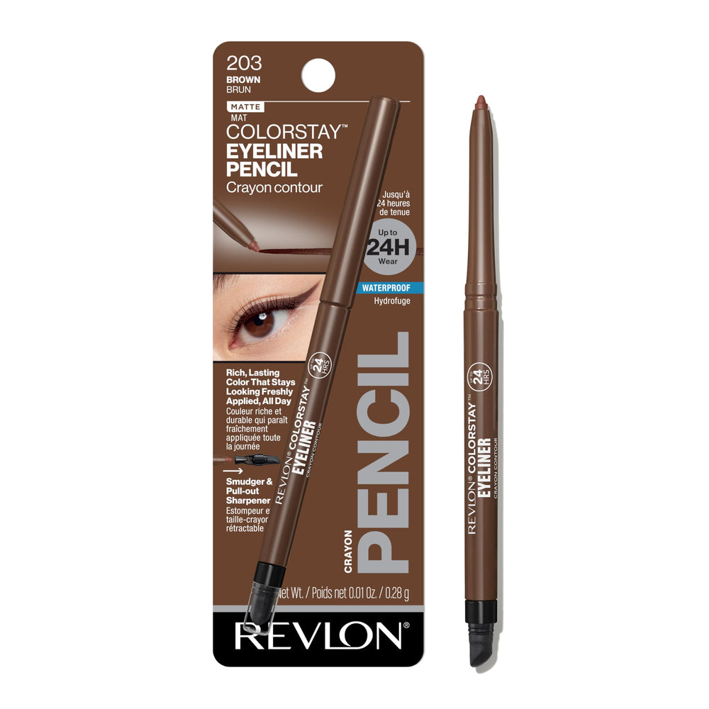 REVLON ColorStay Lápiz Delineador Ojos marrón, aplicación suave para uso diario