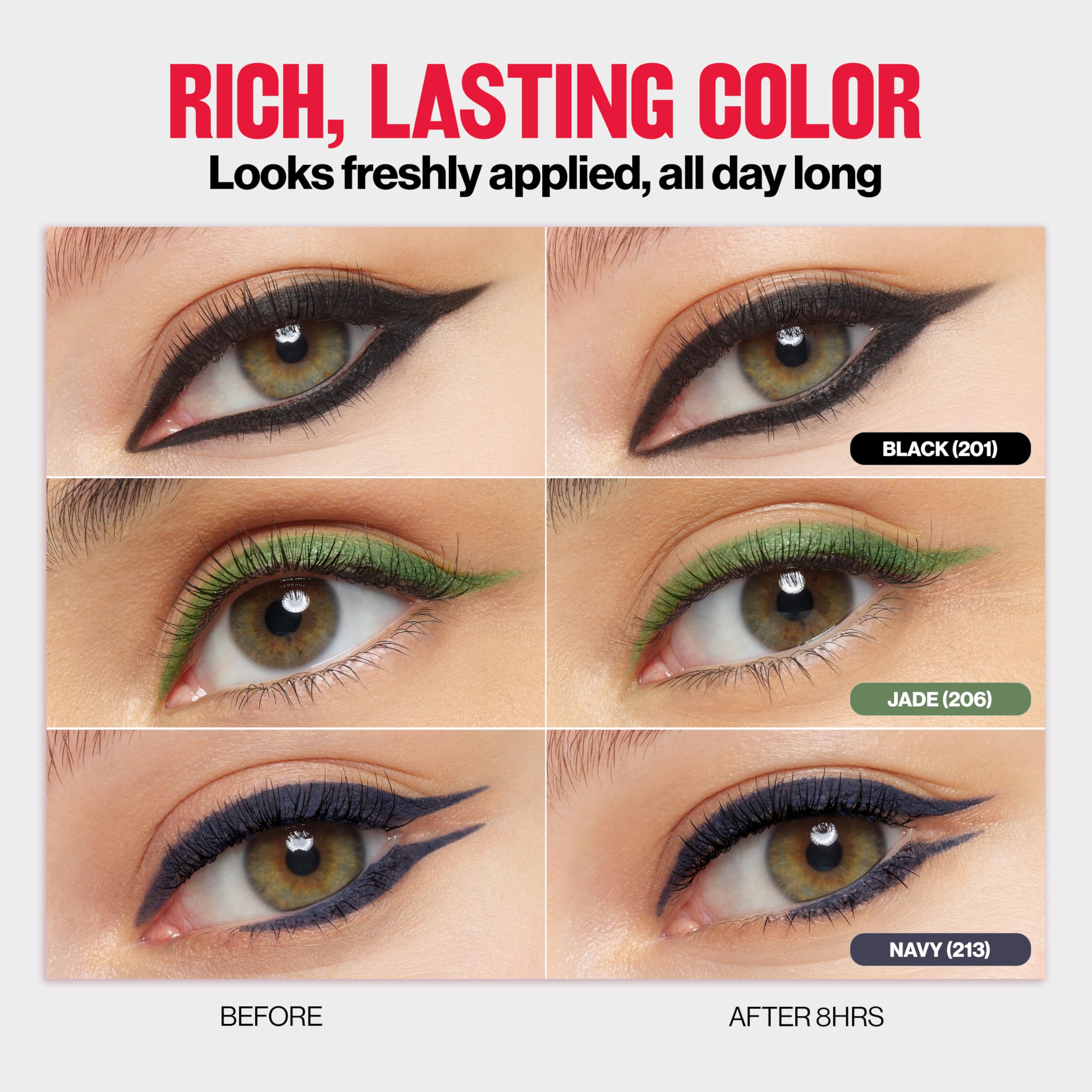 Punta integrada afilada en Revlon ColorStay Jade para delineados precisos