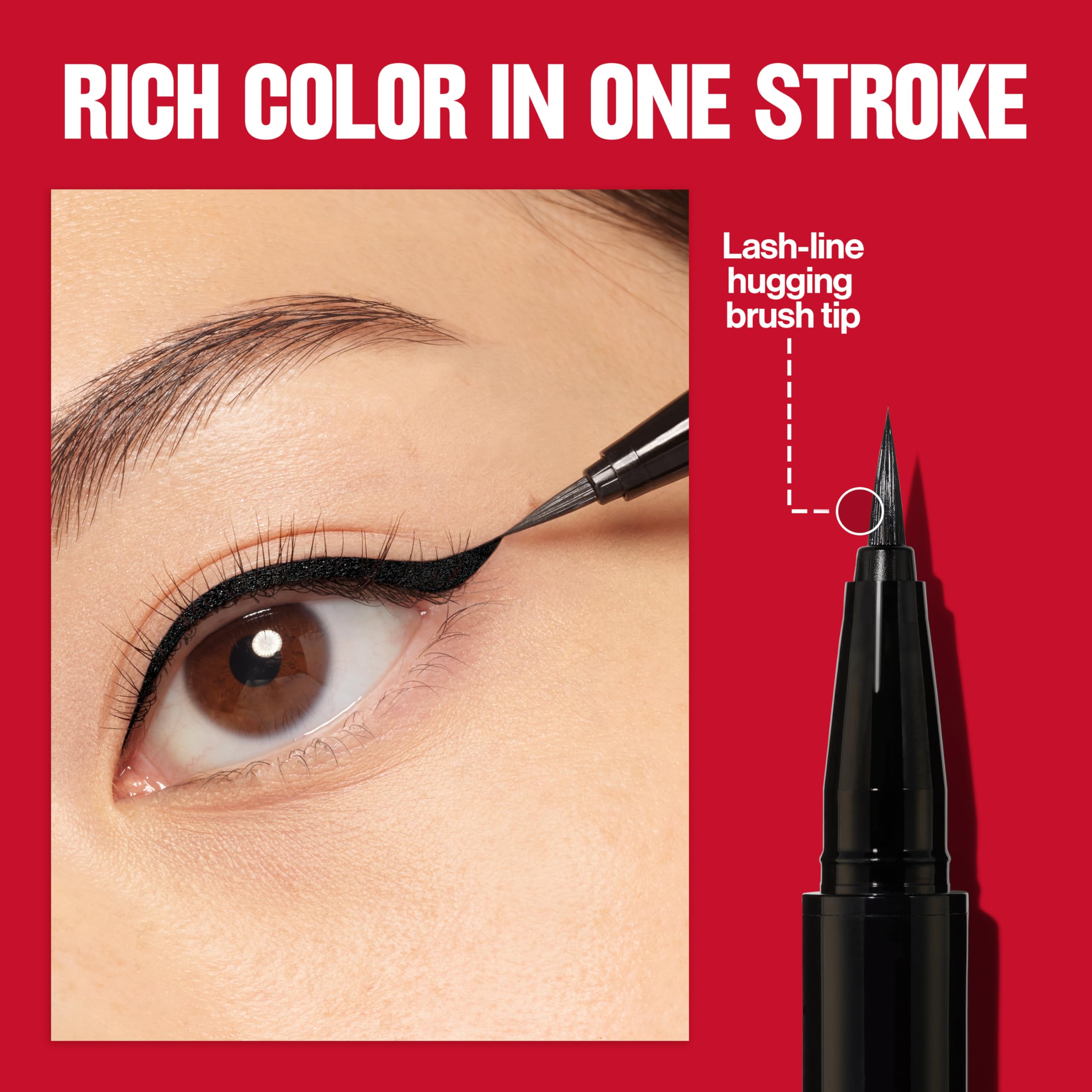 REVLON ColorStay Lash Serum + Liner swatch reveals rich black color in one stroke