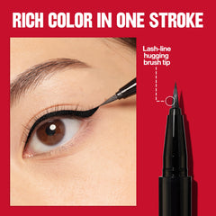 REVLON ColorStay Lash Serum + Liner swatch reveals rich black color in one stroke