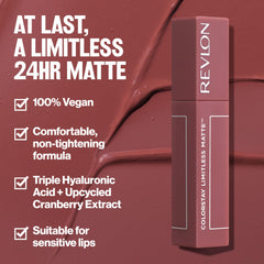 Color 005 Strut en Revlon ColorStay Limitless Matte Lipstick aporta rosa fresco