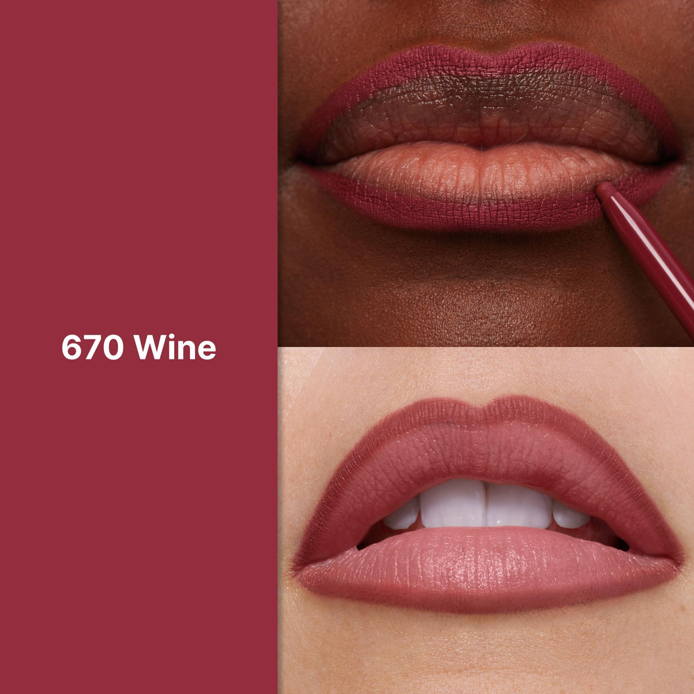 REVLON ColorStay lip liner longwear color in 670 Wine for hours of wear