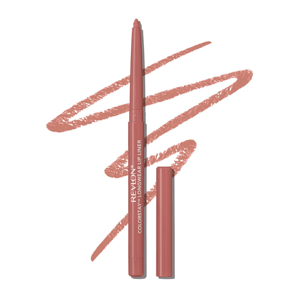 Revlon ColorStay lip liner Rose 655 closeup shows rich color and precise definition.