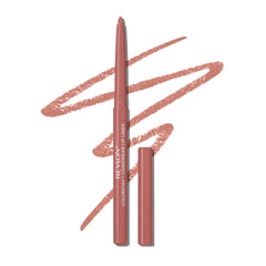 Revlon ColorStay lip liner Rose 655 closeup shows rich color and precise definition.