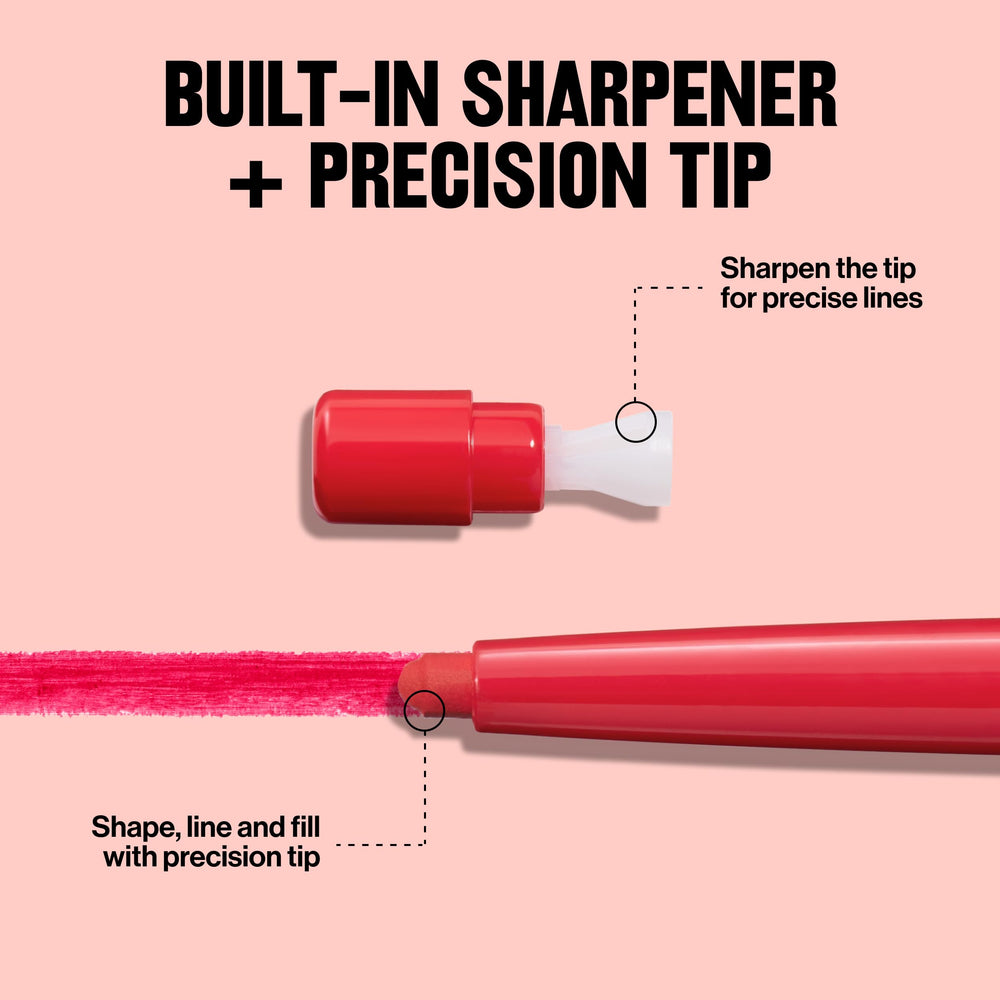 REVLON ColorStay Lip Liner with Vitamin E and Aloe for conditioning comfort.