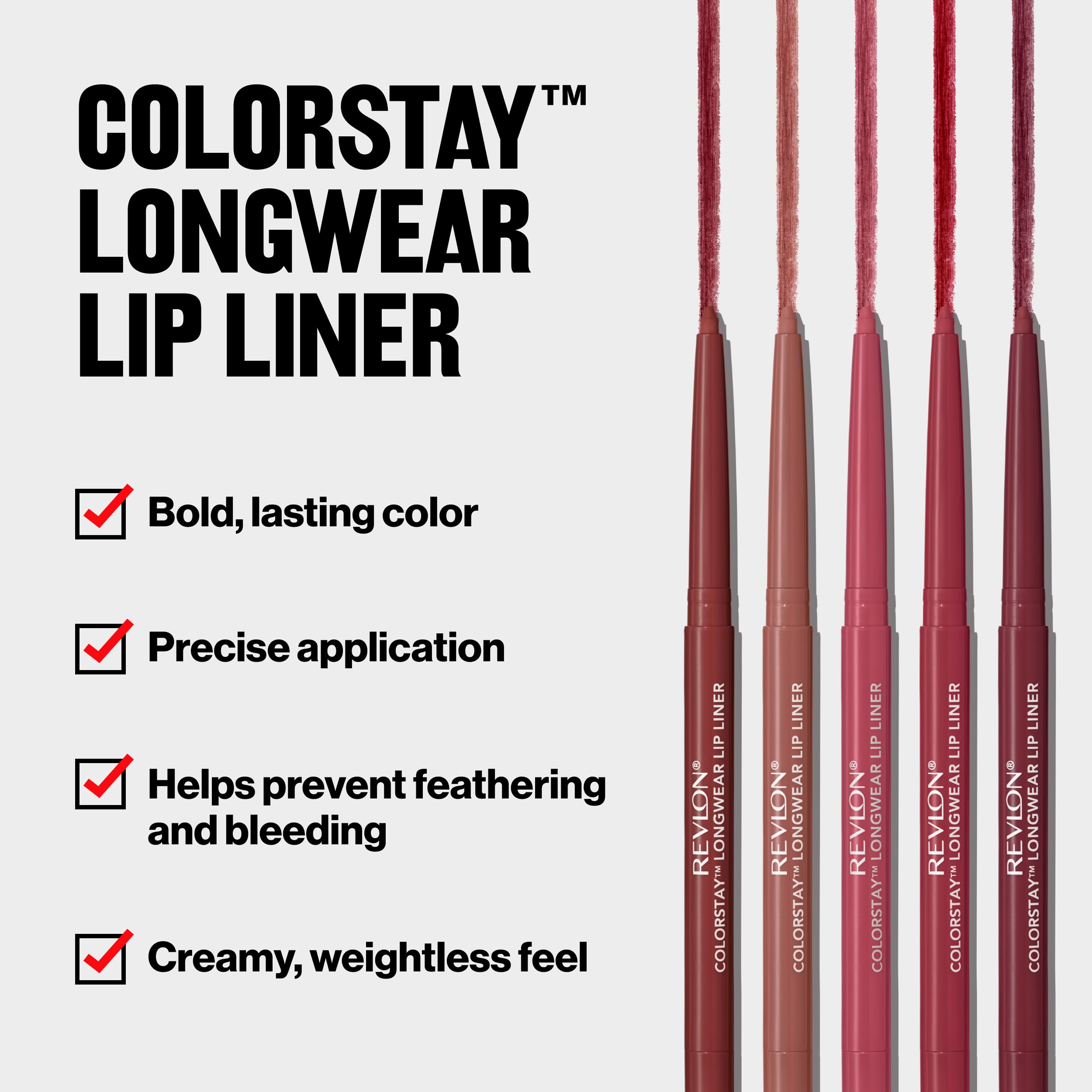 Plum shade swatch on lips with clear definition using Revlon ColorStay Lip Liner